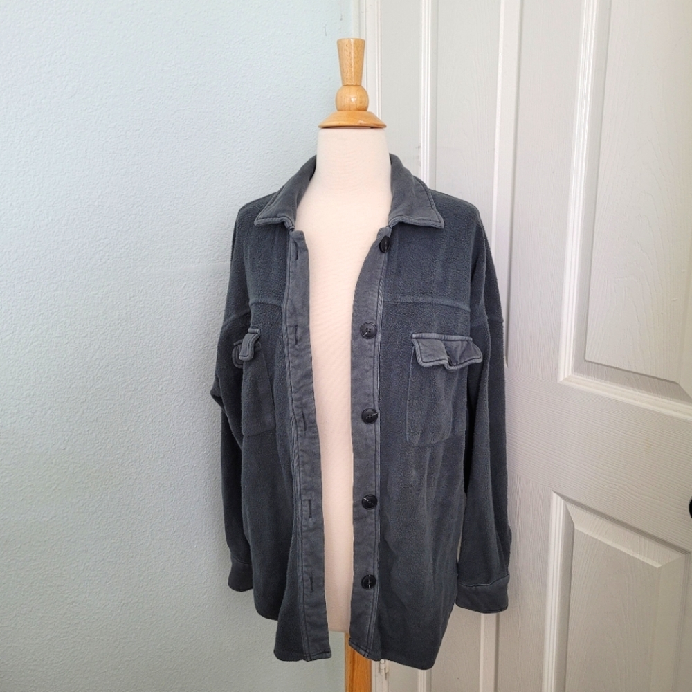 Gray Button-Down Shirt (Thin Shacket) - image 1